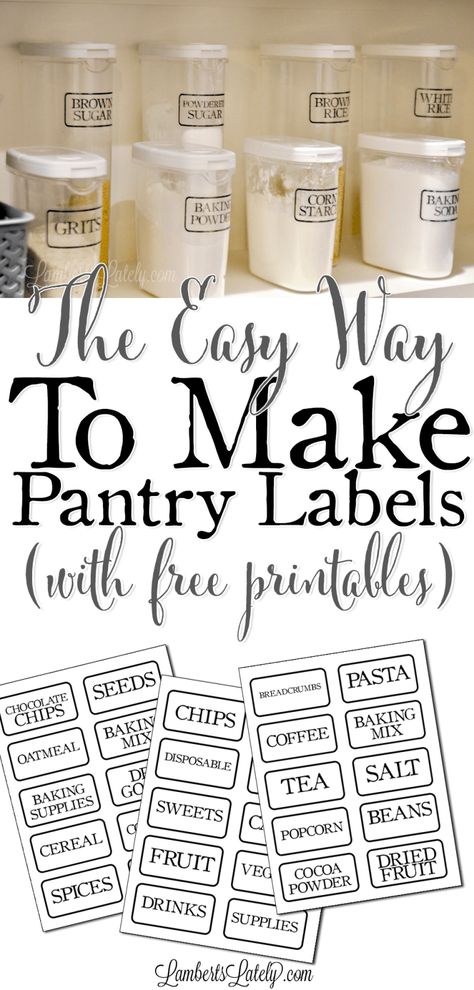 This is such a great DIY for how to make clear pantry labels...there are even free farmhouse-style printable labels included! She simply uses packing tape to make these, without a vinyl cutter/Cricut. Very vintage looking! Clear Pantry Labels, Editable Pantry Labels, Pantry Labels Printable, Diy Pantry Labels, Free Pantry Labels, Canister Labels, Kitchen Labels, Diy Pantry, Organizing Labels