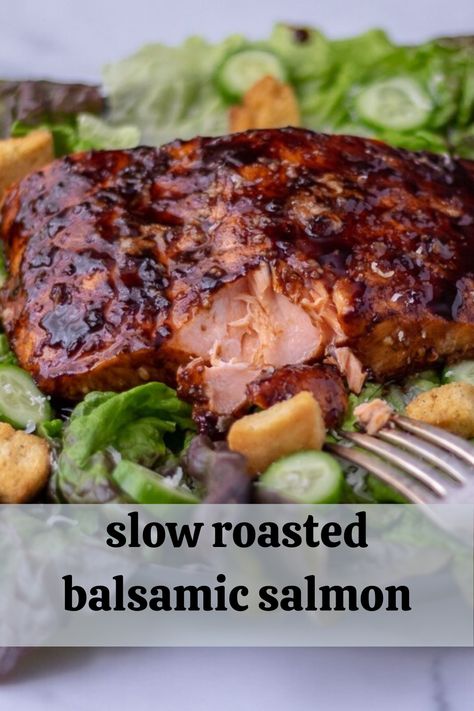 Slow Roasted Salmon Recipe, Different Ways To Make Salmon, Meals For Lent Fridays, Salmon Crockpot Recipes, Salmon Filet Recipes, Goopy Carbonara, Dairy Free Salmon Recipes, Salmon Wreath, Balsamic Glazed Salmon