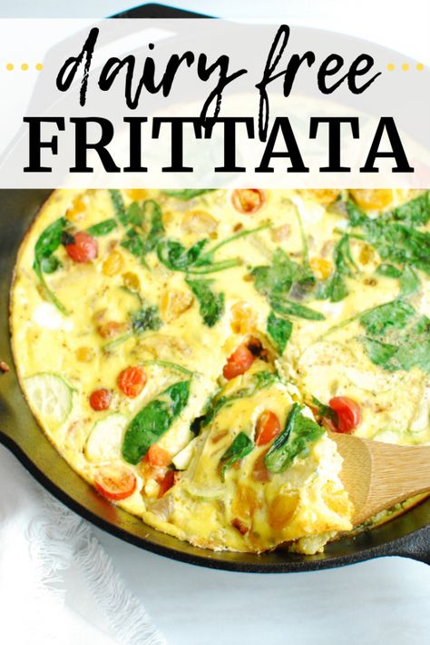 If you’re searching for a tasty dairy free breakfast recipe, look no further than this dairy free frittata! Made with summer veggies, it’s the perfect healthy way to start the morning. #dairyfree #breakfast #frittata #summer Fritata Recipe Dairy Free, Frittata Recipes Dairy Free, Dairy Free Frittata Recipes, No Dairy Breakfast, Dairy Free Egg Recipes, Dairy Free Frittata, Fritata Recipe, Dairy Gluten Free Recipes, Dairy Free Baby