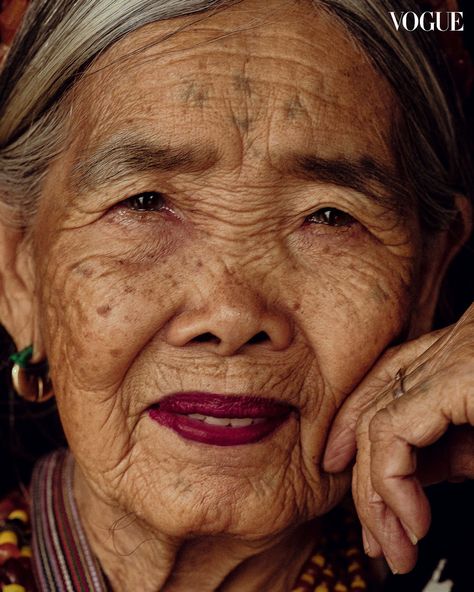 Why is Apo Whang-Od’s Vogue Philippines Cover Reaching Global Status? - Features Vogue Philippines, Whang Od, Anne Curtis, Filipino Tattoos, Tattoo Background, Grandma Fashion, Evangeline Lilly, Old Tattoos, Artist Logo