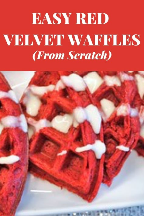 Red Velvet Waffles With Cream Cheese, Red Waffle Recipe, Chicken And Red Velvet Waffles, Red Velvet Waffles Easy, Red Velvet Waffles And Chicken, Red Velvet Waffles Recipe Cake Mixes, Christmas Waffle Recipe, Valentines Waffles, Valentine Waffles