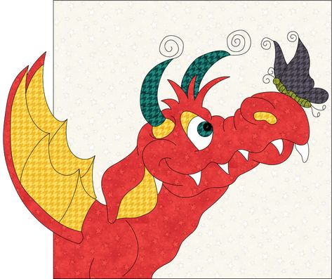 Applique Patterns Bubble Dragon, Dragon Quilt, Chicken Heart, Butterfly Dragon, Turtle Pattern, Snake Patterns, Fire Dragon, Applique Pattern, Applique Patterns