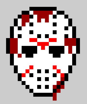 14x14 Pixel Art, Scary Momo Face, Knife Pixel Art, Funny Pixel Art, Easy Pixel Art, Pixel Art Templates, Human Anatomy Drawing, Diy Perler Bead Crafts, Graph Paper Art