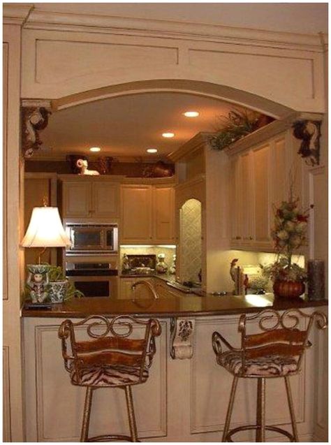 Remodel House, Model Dapur, Kitchen Bar Decor, Kitchen Bar Design, Arch Ideas, House Remodeling, Bar Designs, Modern Kitchen Island, Kitchen Counter Decor