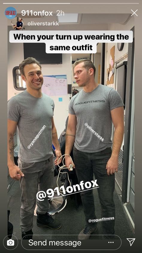 Oliver Stark And Ryan Guzman, Evan Buckley, Oliver Stark, Kitchen Scene, Behind The Scenes Photos, Ryan Guzman, The Rookie, The Resident, The Expendables