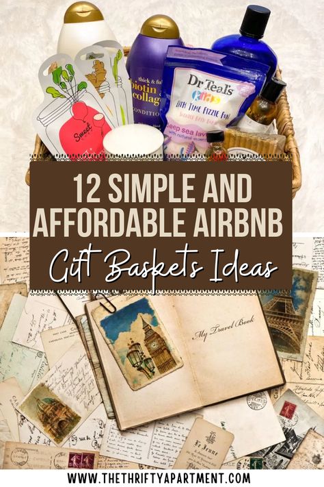 Create memorable stays with 12 simple and affordable Airbnb gift basket ideas! Perfect for making guests feel special and welcome.#AirbnbHost #GiftBasketIdeas #GuestWelcome #DIYGifts #HomeHosting Vrbo Gift Basket Ideas, Vacation Welcome Bags, Guest Bedroom Welcome Basket, Hotel Gift Basket Ideas, Vacation Gift Bag Ideas, Guest Welcome Basket Ideas, Guest Room Essentials Baskets, Travel Gift Basket Ideas, Airbnb Welcome Basket