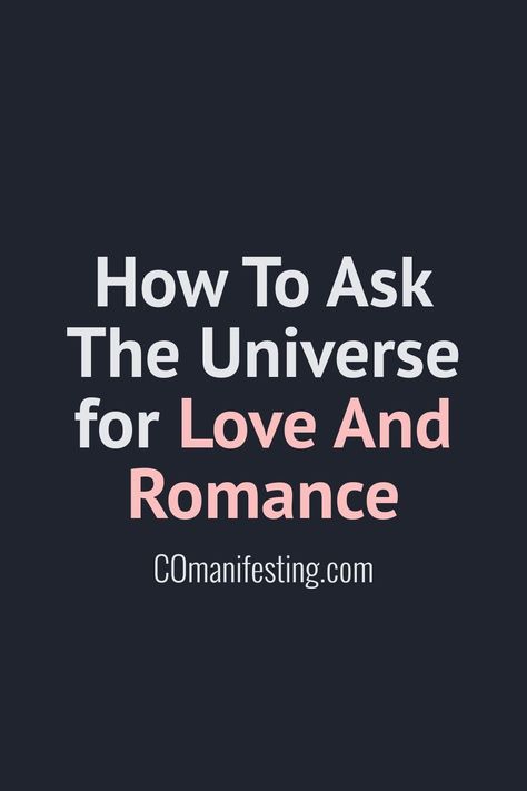 Can you ask the universe for love and romance? Here's how you can use the law of attraction for romance #lawofattraction #manifesting #love Manifesting Love, Verbal Communication, Deepak Chopra, Love Energy, Love And Romance, Wayne Dyer, I Am Enough, Still In Love, Law Of Attraction Quotes