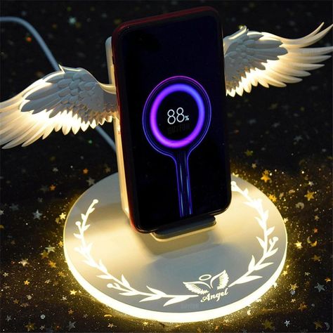 Bad Spirits, Mobile Battery, Cute Angel, Charger Stand, Wireless Charging Pad, Phone Stuff, Cool Gadgets To Buy, Phone Charging, Electronics Gadgets