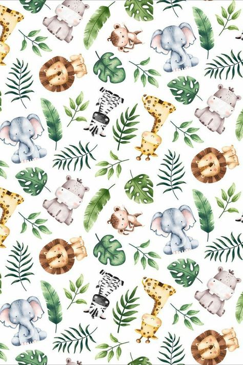 Safari Baby Shower Boy, Safari Invitations, Safari Baby Animals, Animal Baby Shower Theme, Safari Wallpaper, Jungle Theme Birthday, Baby Art Projects, Northcott Fabrics, Wild Baby