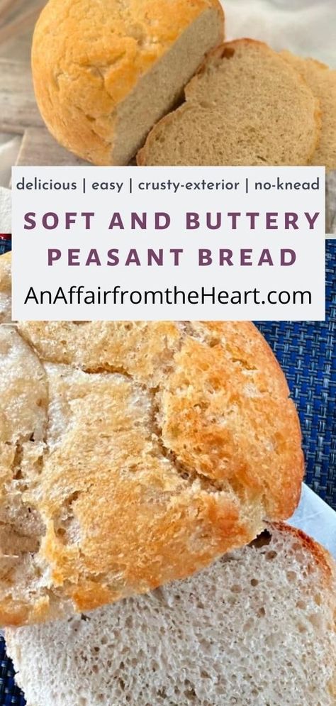 Homemade Peasant Bread, Soft Crusty Bread Recipe, Meals And Munchies Peasant Bread, Peasant Bread Recipes, Pheasant Bread Recipe, Easy Peasant Bread Recipe, Poor Mans Bread Recipe, Round Bread Recipes, Quick Crusty Bread Recipe