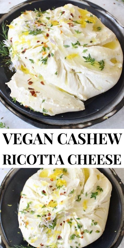 Vegan Ricotta Cheese Cashew, Cashew Ricotta Recipe, Vegan Walnut Cheese, Vegan Brie Cheese Recipe, Raw Meals Vegan, Raw Vegan Food Recipes, Raw Vegan Lasagna, Raw Vegan Breakfast Recipes, Plant Based Appetizers