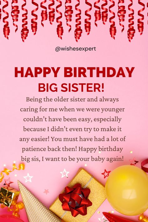 Happy Birthday Wishes For Big Sister Gifts For Elder Sister Birthday, Happy Birthday Elder Sister Quotes, Birthday Wishes For Big Sister, Birthday Wishes For Elder Sister, Happy Birthday Elder Sister, Happy Birthday Big Sister, Sweet Birthday Messages, Bday Quotes, Happy Birthday Sister Quotes