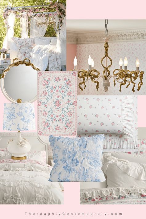 Loveshackfancy Home, Colourful Cottagecore, Loveshackfancy Bedroom, Decorate A Nightstand, How To Decorate A Nightstand, Love Shack Fancy Bedroom, Girly House, Fancy Apartment, Ballet Room