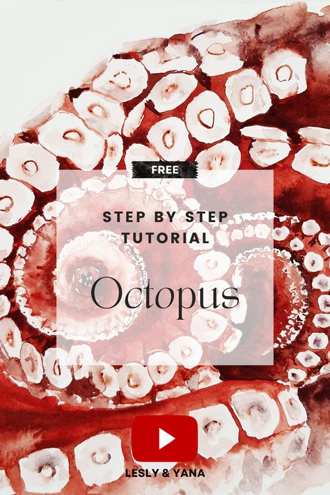 Octopus Painting Tutorial, How To Paint Octopus, Watercolor Octopus Tutorial, How To Paint An Octopus, Octopus Art Drawing, Sketch And Paint, Watercolor Octopus, Octopus Watercolor, Octopus Ocean