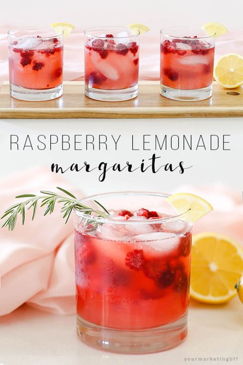 Raspberry Lemonade Margarita - yourmarketingbff.com Raspberry Lemonade Margarita, Cocktails With Raspberry Lemonade, Simply Raspberry Lemonade Cocktails, Rasberry Drinks Alcohol, Flavored Margarita Recipes, Raspberry Lemonade Cocktail, Raspberry Margarita Recipe, Classy Drinks, Lemonade Margarita