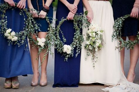 10 Beautiful & Creative Alternatives To Traditional Bridesmaid Bouquets - Flower Circlets Copper Navy Wedding, Bouquet Alternatives, Bridesmaid Wreath, Bridesmaid Bouquet Alternatives, Alternative Bridesmaid, Tiger Lily Wedding, Wreath Bouquet, Bouquets Bridesmaids, Alternative Wedding Bouquet