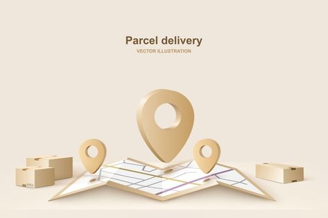 Parcel delivery | Premium Vector #Freepik #vector #background #food #technology #city Technology City, Service Illustration, Logistics Design, Business Symbols, Background Food, Location Pin, Food Technology, Parcel Delivery, Online Shop Design