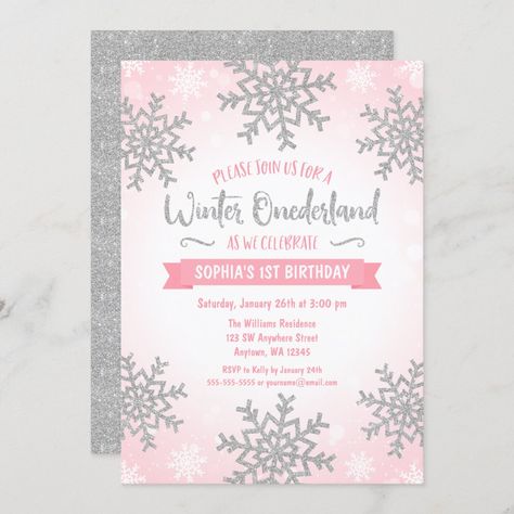 Snowflake Birthday Party, First Birthday Winter, Winter Birthday Invitations, Winter Onederland Invitations, 1st Birthday Invite, Onederland Birthday Party, Winter Wonderland Birthday, Winter Onederland Birthday, Winter Onederland