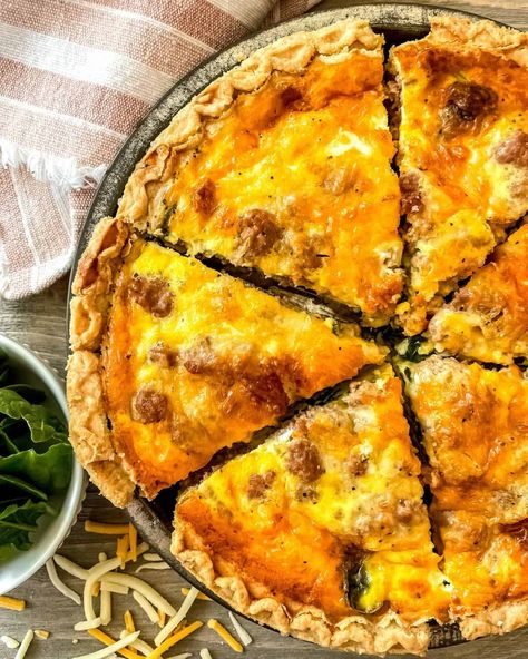 Sausage Spinach Quiche - Sugar & Snap Peas Sausage Spinach Quiche, Spinach Tart, Italian Style Meatballs, Sausage Spinach, Jumbo Pasta Shells, Spinach Quiche, Pinterest Food, Stuffed Shells Recipe, Sugar Snap Peas