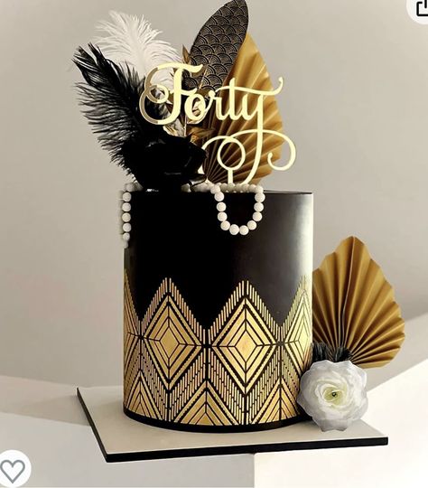 Roaring 20s Birthday Cake, Harlem Nights Cake, Roaring 20s Cake, 20s Photoshoot, Harlem Nights Theme Party, Prom Cake, Great Gatsby Cake, Rose Cake Topper, Harlem Nights Theme