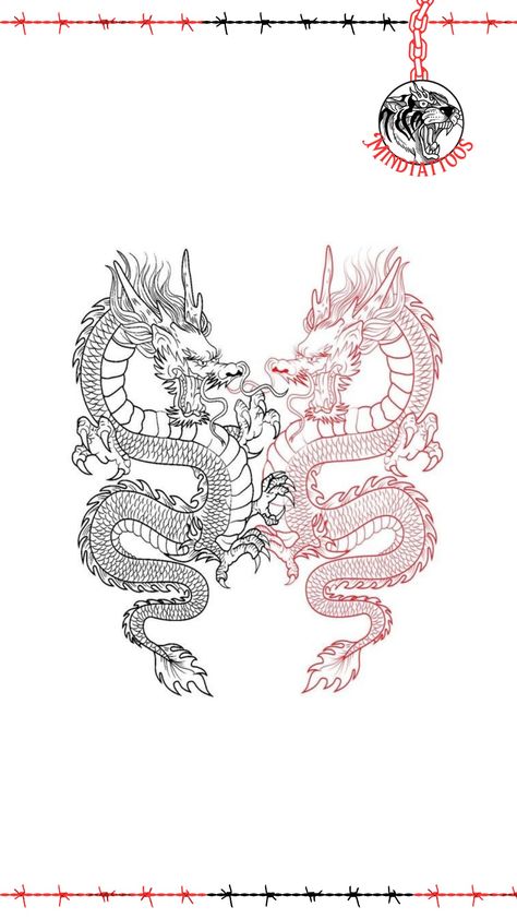 Follow Mind Tattoos for more 🔥 Asian Dragon Tattoo Men, Two Headed Dragon Tattoo, Traditional Japanese Dragon Tattoo Designs, Chinese Dragon Tattoos For Women, Full Back Dragon Tattoo, Twin Dragon Tattoo, Two Dragons Tattoo, Double Dragon Tattoo, Japanese Chest Tattoo