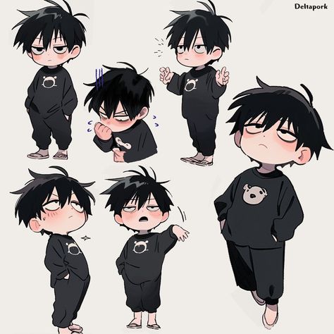 Chubby Boy, رسم كاريكاتير, Sleepy Boy, Chibi Sketch, Chibi Boy, Anime Expressions, 캐릭터 드로잉, Chibi Characters, Chibi Drawings