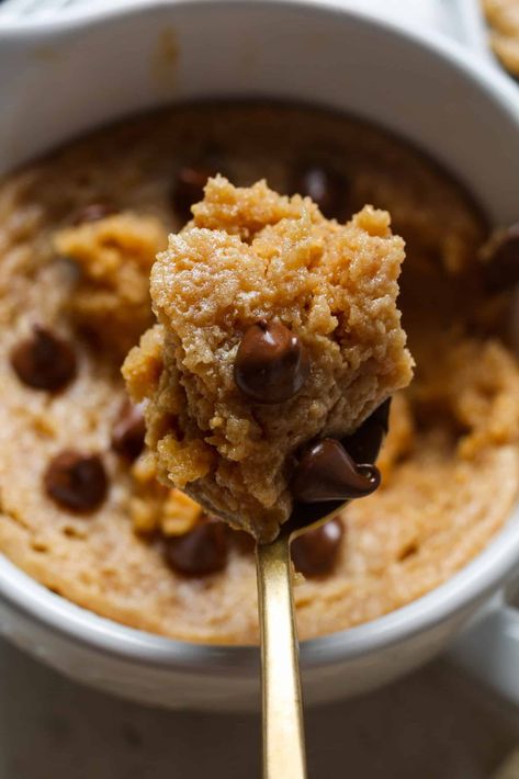 Peanut Butter Mug Cake - Microwave Meal Prep Peanut Butter Banana Mug Cake, Peanut Butter Cookie Mug Cake, Peanut Butter Cookie In A Mug, Peanut Butter Mug Cookie, Mug Cake Peanut Butter, Peanut Butter Cookie Mug, Microwave Meal Prep, Peanut Butter Mug Cake Recipe, 3 Ingredient Mug Cake