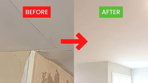 How To Patch Cracks In Drywall, How To Fix Bad Drywall Taping, Fixing Drywall Holes, How To Hang Drywall, Patch Drywall, Farmhouse Reno, Hanging Drywall, Wall Removal, Drywall Tape