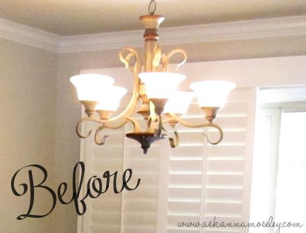 Simple & Inexpensive Chandelier Makeover - Ask Anna Inexpensive Chandelier, Chandelier Redo, Lighting Makeover, Celing Light, Chandelier Makeover, Stylish Chandelier, Decorating Diy, Pipe Lighting, Unique Chandeliers