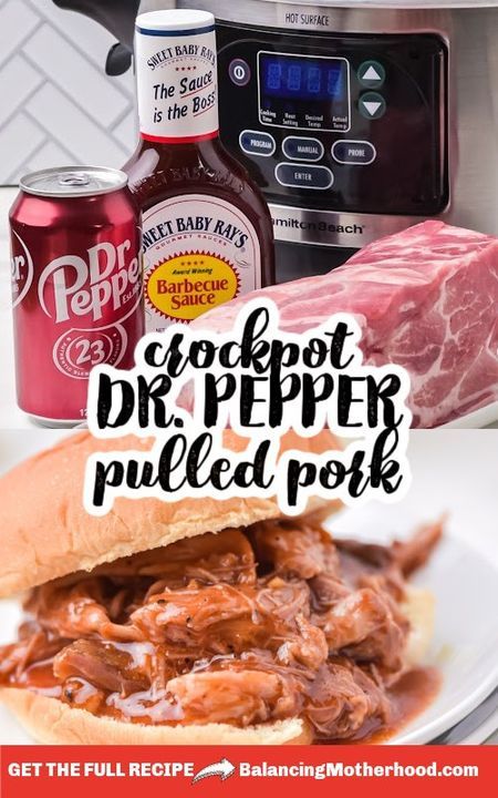 Crockpot Dr. Pepper Pulled Pork!... - Recipes for Busy Moms | Facebook Pulled Pork With Dr Pepper, Dr Pepper Pulled Pork Crock Pot, Pork Loin Crock Pot Recipes, Dr Pepper Pulled Pork, Crock Pot Pulled Pork Recipe, Pork Crockpot Recipes, Pulled Pork Recipe, Crockpot Pulled Pork, Slow Cooker Pulled Pork