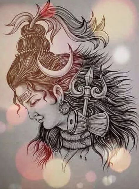 Mahakal Sketch, Hindu Tattoos, Shiva Sketch, Bhole Baba, Sketch Images, Shiva Shankar, Shiv Shakti, Disney Drawings Sketches, Pencil Sketch Images