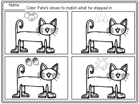 Pete The Cat Coloring Page Free, Pete The Cat Shoes, Whistle For Willie, Noah Ark, Children Games, Pete The Cats, Flannel Friday, Kindergarten Freebies, Story Retell