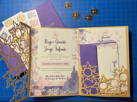 Tangled Inspired Wedding Invitation, Rapunzel Theme Invitation, Tangled Theme Wedding Invitations, Tangled Rapunzel Invitations, Tangled Theme Invitation, Rapunzel Quince Invitations, Tangled Wedding Invitations, Tangled Debut Theme, Tangled Theme Quinceanera