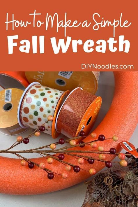 Fall Foam Wreath Ideas, Diy Pool Noodle Fall Decor, Diy Fall Garland Using Pool Noodle, Pool Noodle Pumpkins Diy, Fall Pool Noodle Crafts, Pool Noodle Wreath Diy Fall, Pool Noodle Pumpkins, Pool Noodle Fall Decor, Pool Noodle Fall Garland