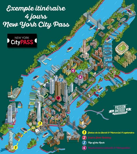 Itinéraire New York City Pass New York City Vacation, Voyage New York, Travel Infographic, New York Architecture, Westminster Bridge, Best City, Us Road Trip, Map Of New York, Voyage Europe