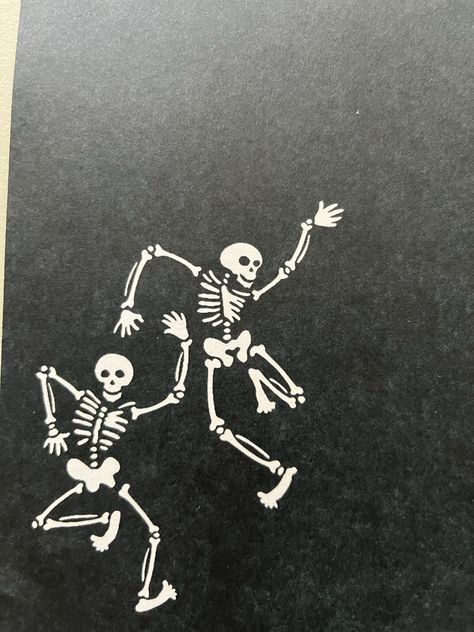 Silly Skeleton Drawing, Skeleton Listening To Music Tattoo, Skeleton Lino Print, Fun Skeleton Tattoo, Cute Skeleton Illustration, Skeleton Art Simple, Skeleton Drawing Simple, Skeleton Linocut, Simplified Skeleton