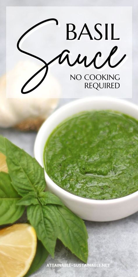 green basil sauce in a white bowl. Basil Sauce Recipe, Fresh Basil Recipes, Basil Pasta Sauce, White Sauce Recipes, Make Pasta, Basil Recipes, Basil Sauce, Onion Sauce, Basil Chicken