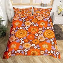 Vintage Floral Bedding, 70s Bedspread, Aesthetic Quilt, Boys Comforter Sets, Full Size Duvet Cover, Colorful Bedding Sets, Cute Duvet Covers, Boho Bedding Sets, Groovy Flowers