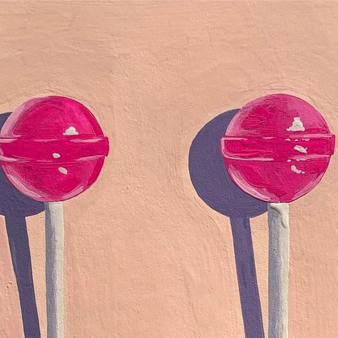 Rachel Patrick • Gouache & Oil Painter on Instagram: "Pink lollipops 💖   Paper size 8x8”, gouache on watercolour paper    🛍 available here: https://www.etsy.com/uk/shop/RachelPatrickArt     #gouache #gouachepainting #gouacheart #painting #paintingoftheday #dailypainter #painteveryday #smallpainting #giftideas #gifts #etsyshop #etsy #etsyseller #etsyuk #scottishartist #art #arte #artlover #lollipop #lollipops #lollipoppainting #contemporaryart #pinklover #popart #popartstyle #etsyfinds" Lollipop Painting, Art Assignments, Wayne Thiebaud, Simple Painting, Art Elements, Daily Painters, Gouache Art, Principles Of Design, Painting Inspo