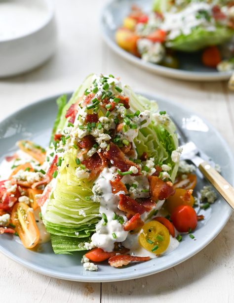 Wedge Salad - Once Upon a Chef Wedge Salad Recipe, Wedge Salad Recipes, Cheese Wedge, Wedge Salad, Blue Cheese Dressing, Recetas Keto, Veggie Dip, Homemade Salads, Homemade Salad Dressing