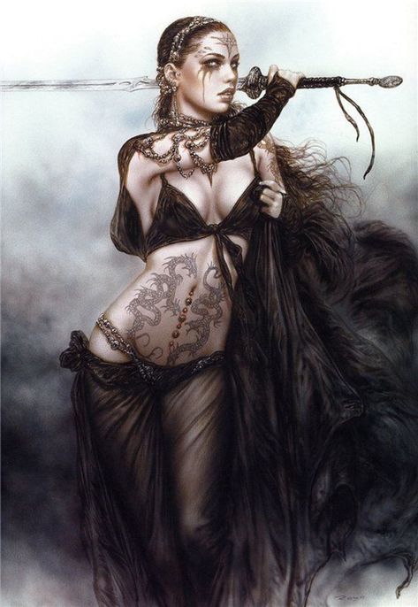 Guerreras (Warriors) Luis Royo, Boris Vallejo, Art Village, Gothic Fantasy Art, Fantasy Drawings, Fantasy Artist, Fantasy Warrior, Arte Fantasy, Fantasy Illustration