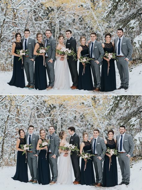 Edmonton Winter, Classy Wedding Favors, Snowy Portraits, Banff Elopement, Adventure Wedding Photography, Grey Theme, Black And White Wedding Theme, Winter Wedding Photos, Wedding Parties Colors