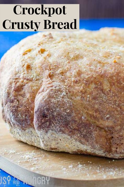 Bread In Crock Pot Easy Recipes, Homemade Bread Crockpot Easy Recipes, Bread In Crockpot Recipe, Crock Pot Bread Recipe, Crockpot Bread Recipes, Bread In Slow Cooker, Slow Cooker Bread Recipes, Crockpot Breads, Garlic Parmesan Bread