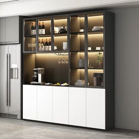 Crockery Units, Glass Cutlery Cabinet, Crokeries Cabinet Design, Crockery Unit Design With Refrigerator, Crockery Unit With Refrigerator, Glass Cupboard For Crockery, Luxury Crockery Unit Design Modern, Crockery Units Modern, Crockery Unit Design Dining Rooms