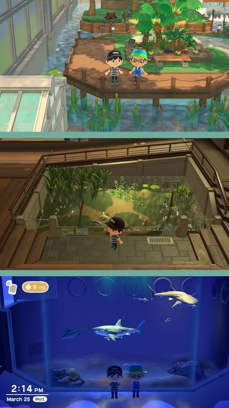 Animal Crossing Aquarium, Minecraft Aquarium, Minecraft Stuff, Art Stuff, Ocean Waves, Game Design, Animal Crossing, Apartment Decor, Art Style