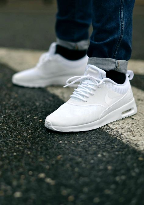 Nike Air Max Thea ‘All White’ via CHMIELNA 20 Buy it @ CHMIELNA 20 | Nike US | Finishline | Footlocker Nike Free Outfit, Sneaker Outfits, Sneaker Trend, Sneakers Vans, Streetwear Mode, Baskets Nike, Nike Air Max Thea, Air Max Thea, Nike Shoes Cheap