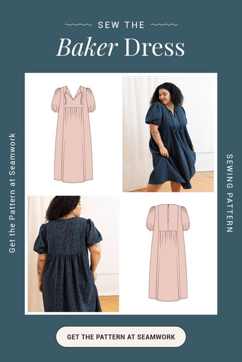 Introducing the Baker Dress! Smock Dress Pattern, Dress Pattern Free, Full Bust Adjustment, Apparel Sewing, Girls Cotton Dresses, Instagram Pattern, Sewing Machine Needle, Beginner Sewing Patterns, Heirloom Dresses