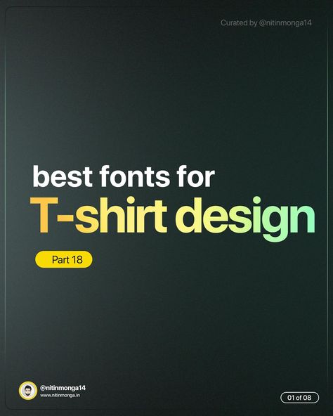 For those of us who aren’t designers or typography experts, picking the right font for your custom t-shirt can be a very overwhelming task. To help make your font decisions easier, I've put together a list of our 6 favorite t-shirt fonts. Each of these fonts can be found in the blog post on our website www.tutorialsbynitin.com I also have created example design templates using each font. #ui #ux #uidesign #uxdesign #tshirtdesign Best Fonts For T Shirts, T Shirt Fonts, 3 Letter Words, English Fonts, Cool Fonts, Ux Design, Design Templates, Ui Design, Custom Tshirts