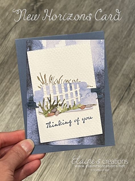 Beautiful Horizon Card | Elaine's Creations Independent Stampin' Up! Demonstrator Stampin Up On The Horizon Cards, Ocean Front Stampin Up Cards, Musical Cards, Stampin Up Birthday Cards, Gatefold Cards, Nature Card, Masculine Birthday Cards, Card Making Crafts, Stamping Up Cards