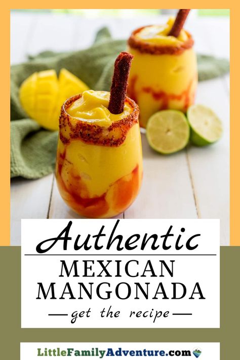 A sweet and spicy Mangonada is the perfect way to cool off on a hot day. Here I show you how to make a mangonada/chayonada at home with basic ingredients including frozen mango, mango nectar, Mexican chamoy sauce, lime, and tajin. You’ll love the combination of flavors in this healthy frozen smoothie treat. Chamoy Ice Cream, How To Make A Mangonada, Mango Nada Recipe, Mango And Tajin, Mango And Tajin Snack, Mango Chamoy, Mangonada Recipe, Mexican Mango, Mango Muffins